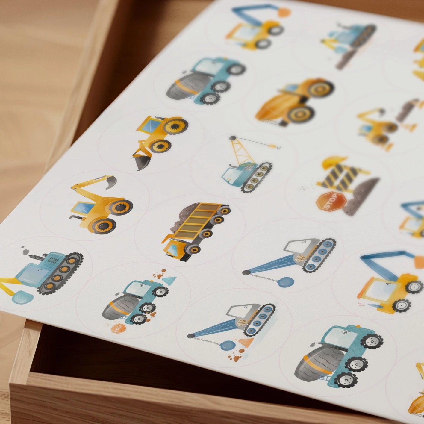 Tarra-arkki Työmaa-autot | Sticker Varia