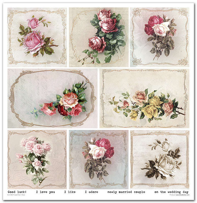 Paperisetti Flower Post - Rose 30 x 30cm | ITD Collection