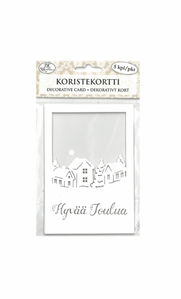 Decorative card border Merry Christmas Village 5 pcs | JK Primeco