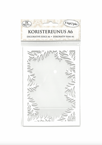 Decorative card border Conifers White 5 pcs | JK Primeco