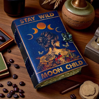 Vintage Leather Journal Notebook Nahkainen Päiväkirja Stay Wild | MNM HANDICRAFTS