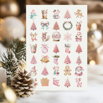 Tarra-arkki Pink Christmas | Sticker Varia