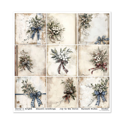 Paperisetti Winter's Tale in Blue 30 x 30cm | ITD Collection