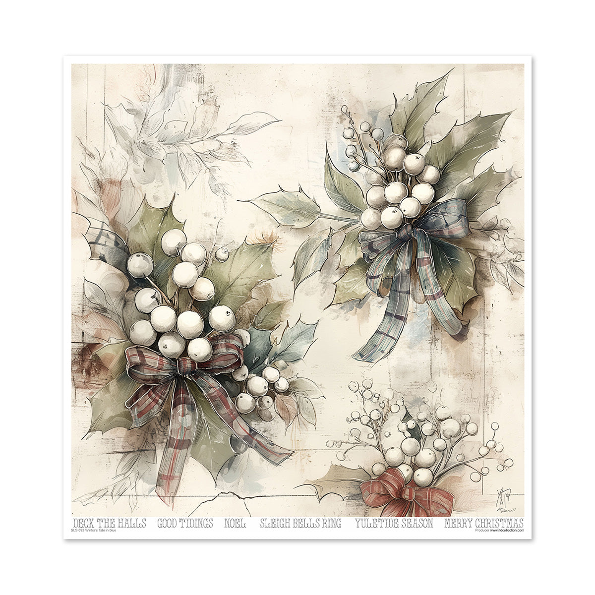 Paperisetti Winter's Tale in Blue 30 x 30cm | ITD Collection