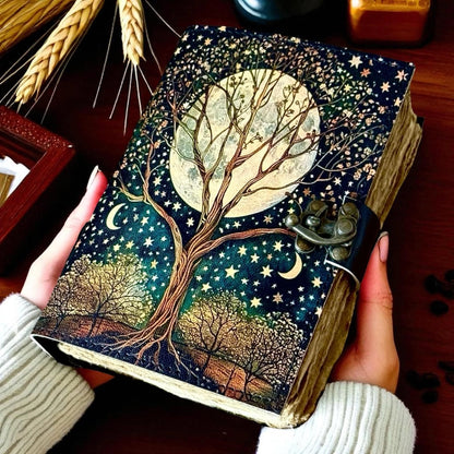Vintage Leather Journal Notebook Nahkainen Päiväkirja Tree of Life 3 | MNM HANDICRAFTS