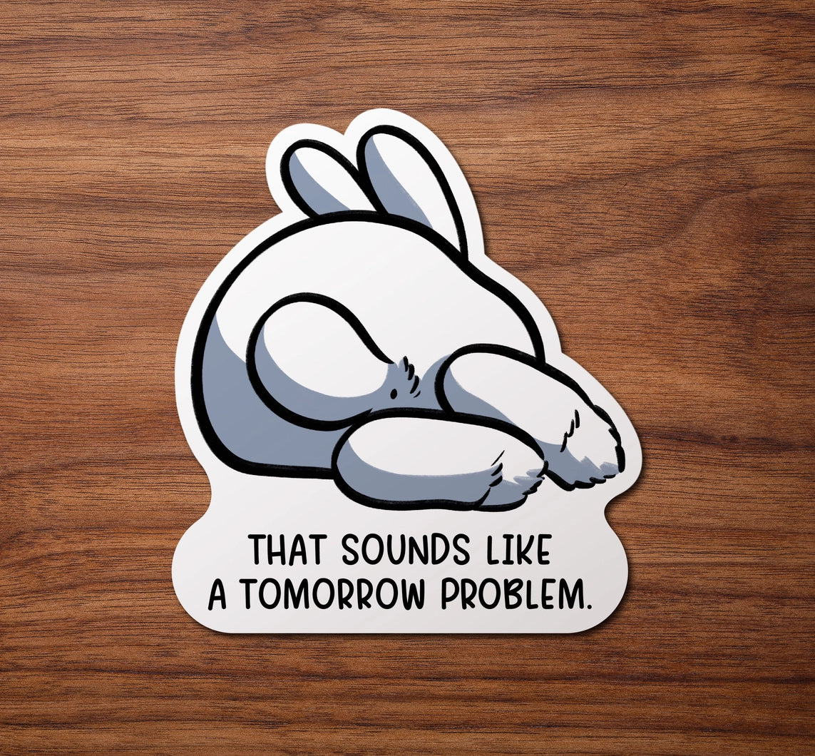 Yksittäinen tarra Tomorrow Problem - pupu | Firlefanz Design