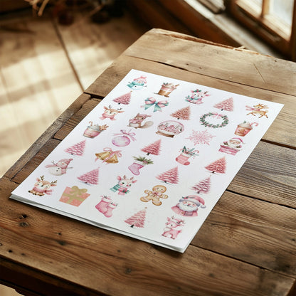 Tarra-arkki Pink Christmas | Sticker Varia