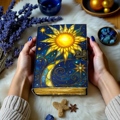 Vintage Leather Journal Notebook Nahkainen Päiväkirja Aurinko sininen | MNM HANDICRAFTS