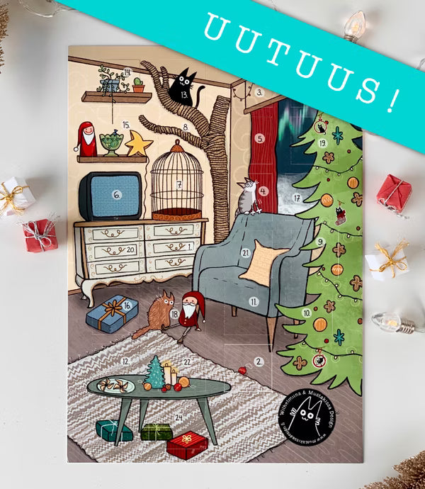 Mustakissan Joulukalenteri 2025 | Mustakissa Design
