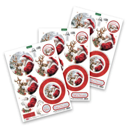 3D paperiaskarteluun Christmas Santa Die Cut Decoupage | Katy Sue Designs