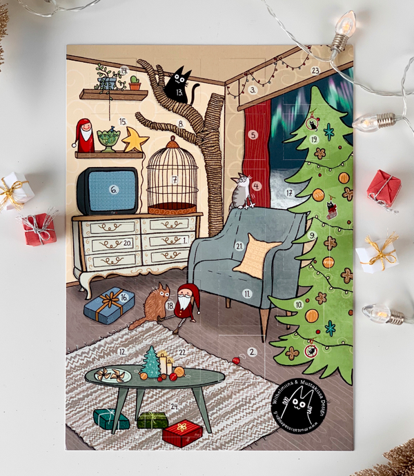 Mustakissan Joulukalenteri 2025 | Mustakissa Design