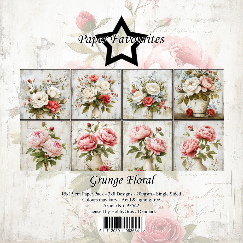 Paperikko Grunge Floral 15x15 | Paper Favourites