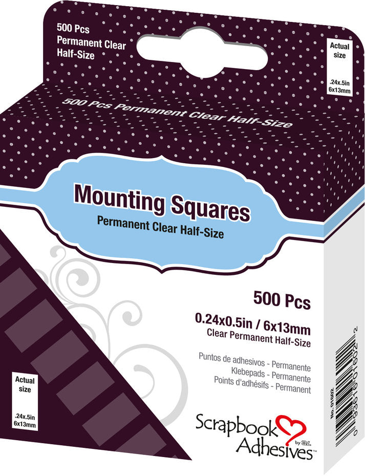 Kaksipuoleinen neliöteippi Mounting Squares, kirkas 500 kpl | Scrapbook Adhesives