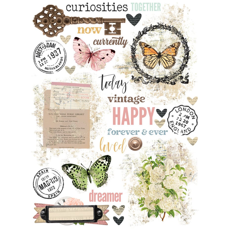 Siirtokuvat Simple Vintage Junk Drawer Rub Ons 2 arkkia | Simple Stories