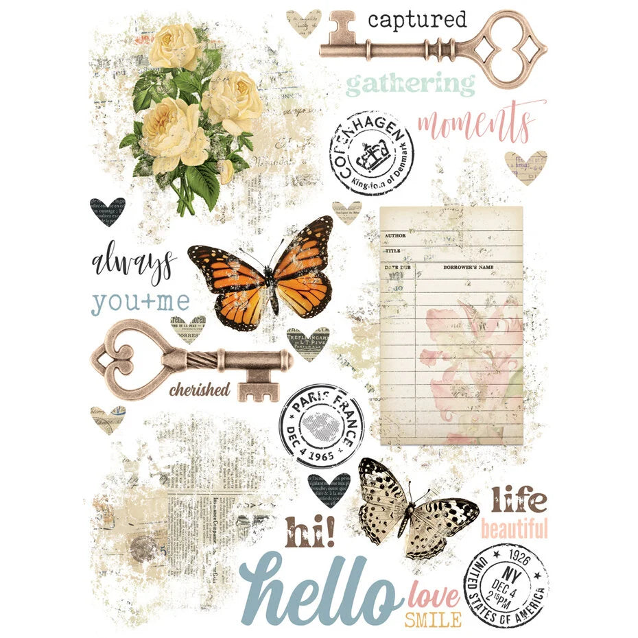 Siirtokuvat Simple Vintage Junk Drawer Rub Ons 2 arkkia | Simple Stories