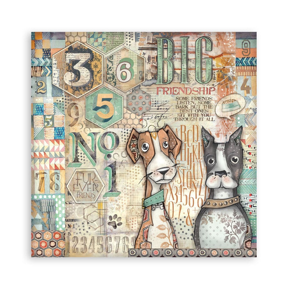 Paperikko Furry Friends 20x20 maxi | Stamperia