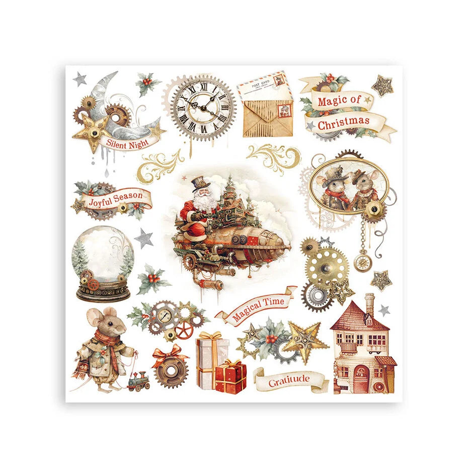 Raaputettavat siirtokuvat Gear up for Christmas | Stamperia