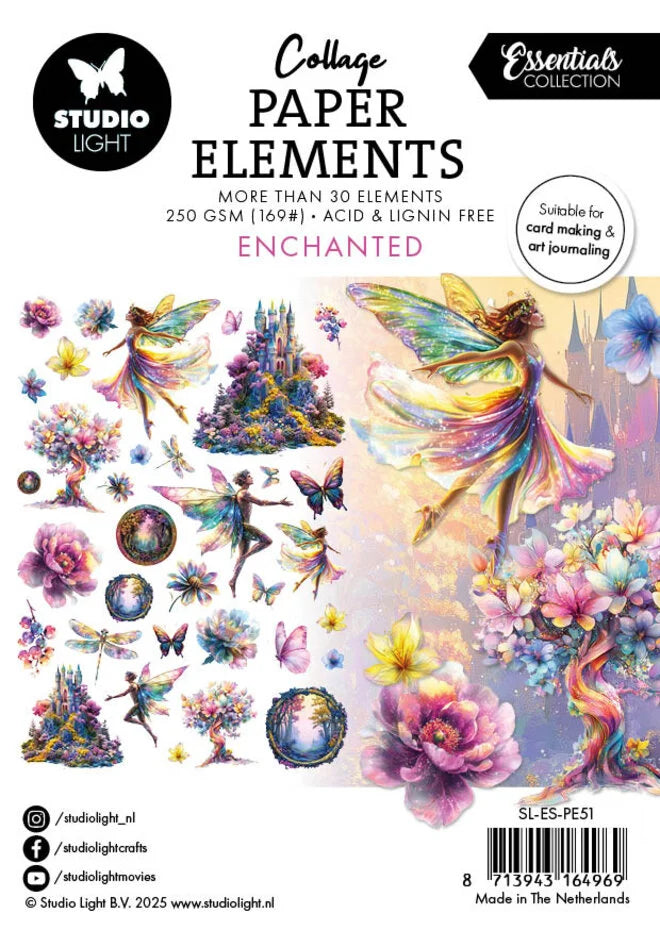 Die Cuts Paper Elements Enchanted 34 kpl | Essentials by Studio Light
